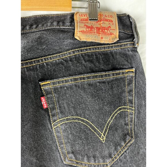 Levi Strauss & Co 501 XX Straight Fit Black Button Fly Jeans, Men's Size 38/34 - Picture 7 of 13